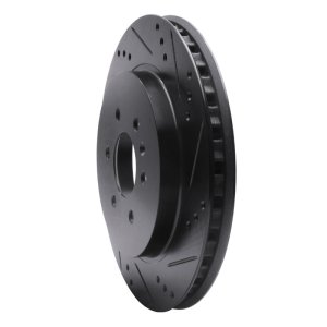 Cadillac SRX Brake Rotor (1) - Rear Right - R1 Concepts - Drilled & Slotted - Black - `04-`09